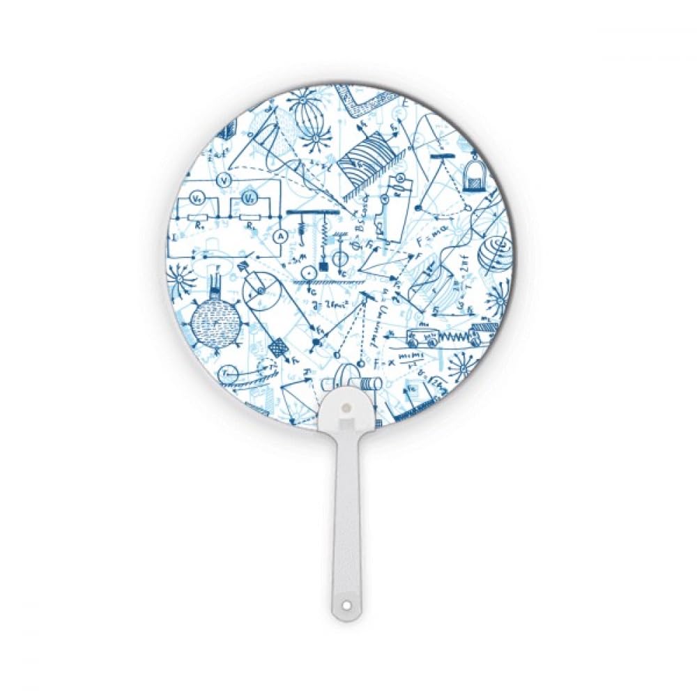 Diagramme de mécanique électromagnétique physique bleu pour accessoire de ventilateur rond
