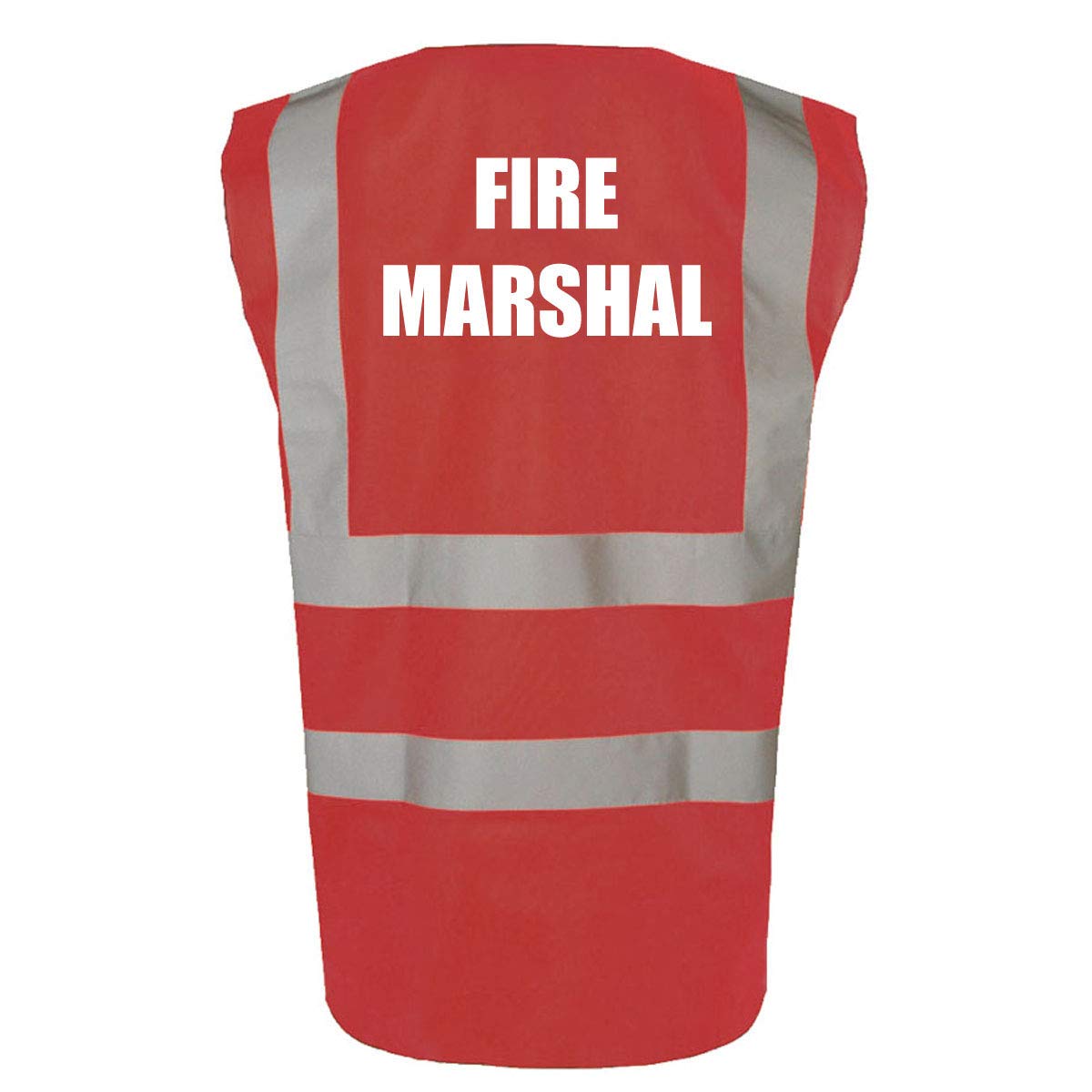 Workwear World Red Fire Marshal Printed High Visibility Hi Vis Site, Work, Office & School Safety Vest (Xl, )