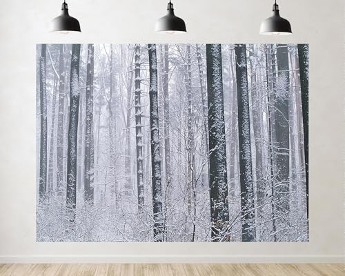 Trykid 12x8ft Snow Covered Forest Misty Woods Backdrop Winter Wonderland