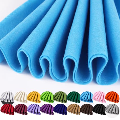 Image of IONTACH 36 inch X 36 inch Soft Felt Fabric 1.6mm Thick (Sky Blue) | Felt Sheets for Crafts, Embroidery, Patchwork, Liner, School Projects, Home Decoration