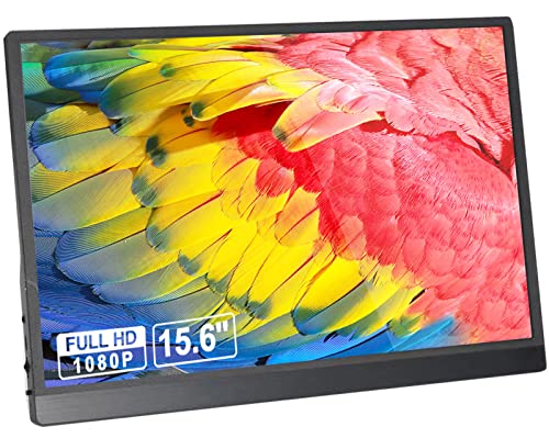 AILRINNI 15,6 Pouces Moniteur Portable - Ecran Portable USB C 1920 x 1080P FHD IPS 100% SRGB avec HDMI/Type-C, Deuxieme Moniteur pour PC Portable/PS4/Xbox/Téléphone, avec Étui de Protection Cover