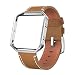 SWEES Leather Bands Compatible Fitbit Blaze Smart Watch, Genuine Leather Replacement Band Metal Frame Small & Large Women Men, Champagne Gold, Rose Gold, Black, Brown, White, Grey, Turquoise