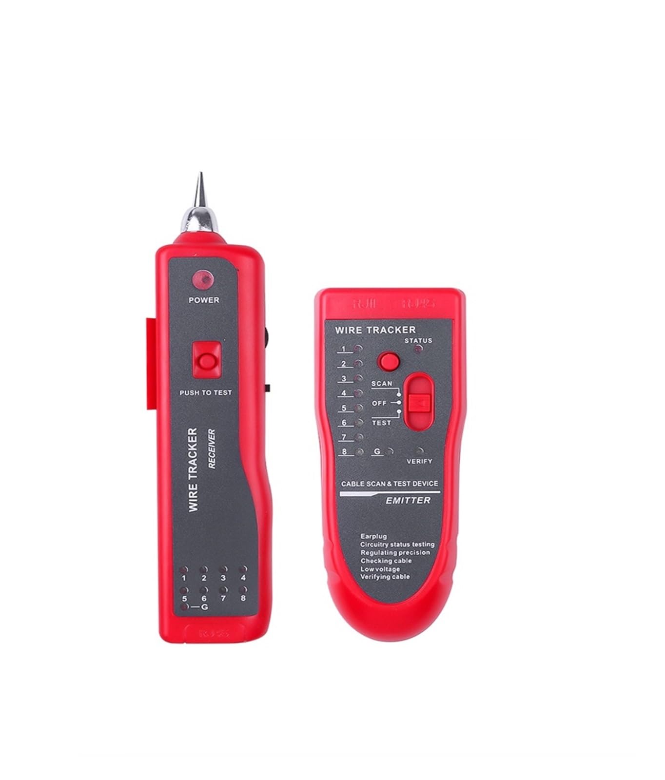 Cable Tracker, Network Cable Tester LAN Telephone Wire Tracker Diagnose Tone Tracer for STP UTP Cat5 Cat6 RJ45 RJ11 Detector Line Finder