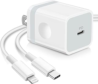 [Apple MFi Certified] iPhone 14 13 12 11 Fast Charger, 20W Apple Block Power Adapter USB C Wall Charger Plug with 6FT USB C to Lightning Cable Fast Charging for iPhone 14 13 12 Pro Max 11 XS XR, iPad