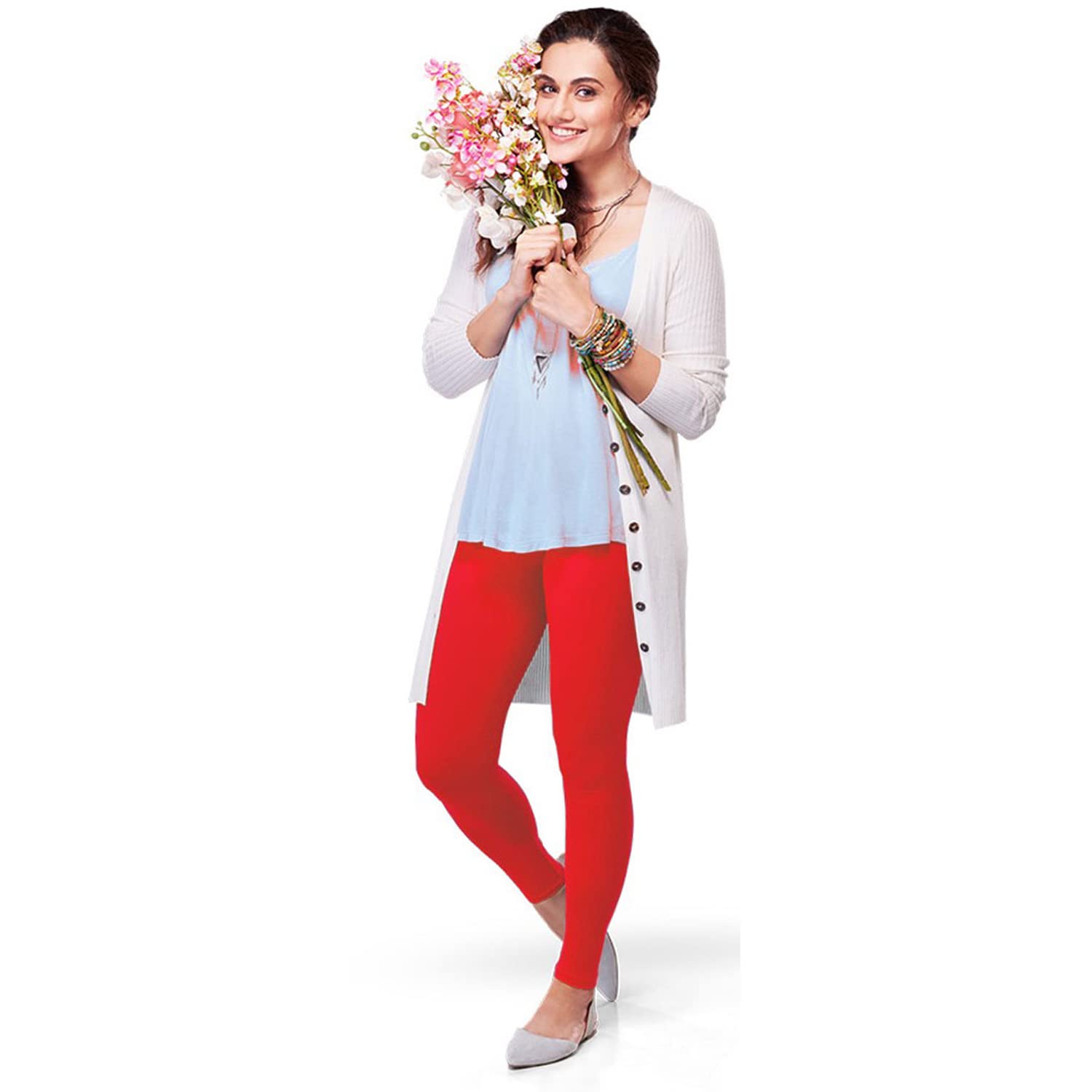 LyraLux Women Leggings, Red, One Size