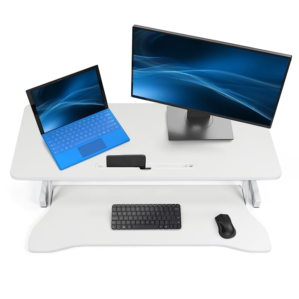 Supporto per monitor PC da scrivania regolabile in altezza Jallo XL - Bianco