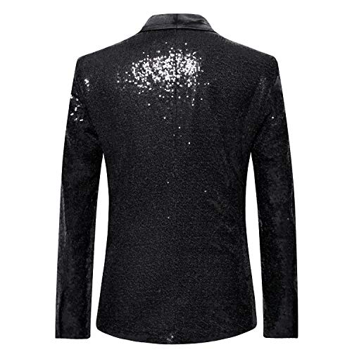Helluva Boss Men's Disco Blazer Tuxedo Shiny Jacket Metallic Sequin Suits 70s Disco Prom Outfit2