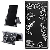 Xinjoduz Handyhalterung fürs Flugzeug, Flexible Handyhalterung mit Klappe für Flugreisen, universeller Tablet-Ständer für Flugzeug, Schreibtisch, Reiseutensilien, Schwarz