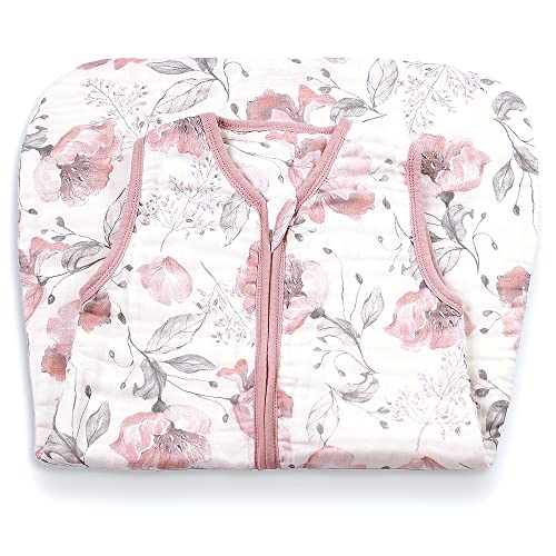 AENNE BABY, 4-Layer Muslin Wearable Blanket for Girls, Warm TOG2.5 , Extra Soft Sleeping Bag, Hypoallergenic Sleep Sack for Infants & Toddlers, Floral Poppy Pink (Small 2-6 Months, 28"/70cm) 1 Pack AENNE BABY, 4-Layer Muslin Wearable Blanket for Girls, Warm TOG2.5 , Extra Soft Sleeping Bag, Hypoallergenic Sleep Sack for Infants & Toddlers, Floral Poppy Pink (Small 2-6 Months, 28"/70cm) 1 Pack