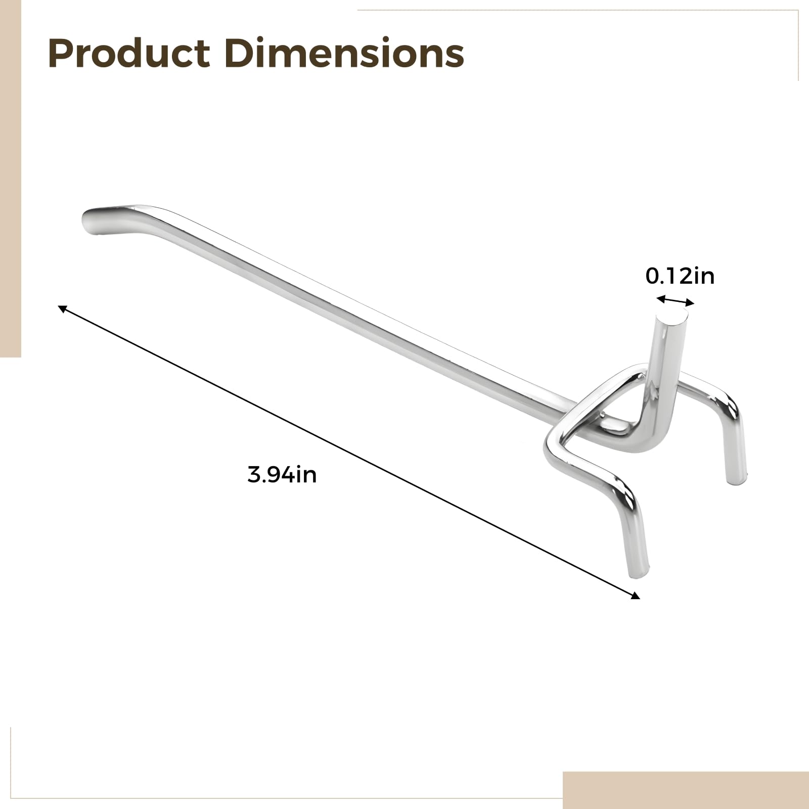 YOFAPA 80 Pcs Pegboard Hooks for Heavy Duty Hanging Triangular 10 cm Metal Hooks for Garage Workshop, Display Boards, Strong - Image 4