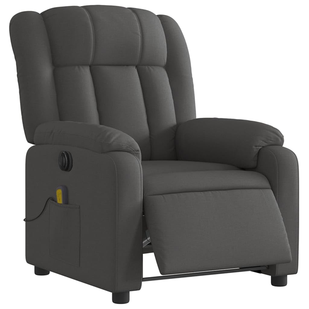 Willood Sillón Relax Reclinable Sillón Reclinable de Masaje Eléctrico, Silla con Respaldo, Sillón Orejero Ajustable, Asiento para Personas Mayores, Tela Gris Oscuro
