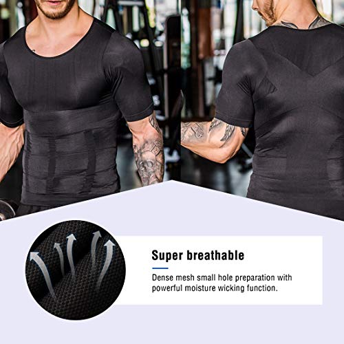 NonEcho Mens Slimming Body Shaper Seamless Compression Shirt Tummy Control Slimmer Shapewear Gynecomastia Undershirt 6