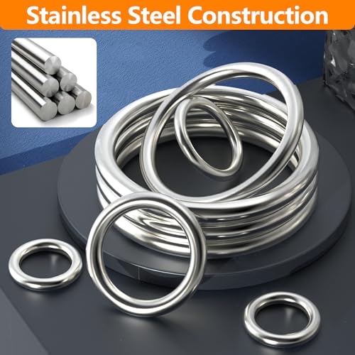 BEYOURD Metal O Rings, 304 Stainless Steel Welded Hardware Rings for Dog Collars & Leashes, Macrame, Ropes, Hanging Straps - Image 4