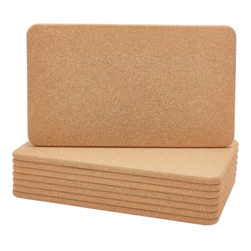GOMAKERER 8pcs sous Verre en Liège pour Boisson Dessous de Plat Rectangulaire Réutilisable en Liège pour Comptoirs de Cuisine Tasses Verres et Mugs