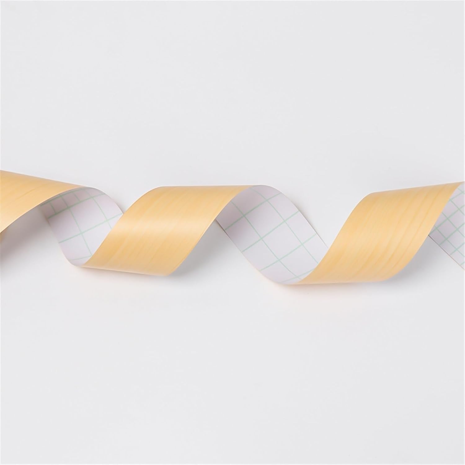 Wallpaper Borders self Adhesive， 1PC Self-Adhesive Wood Grain Waist Line Wallpaper PVC Wall Border Baseboard Stickers(Beige,5cm x 5m)