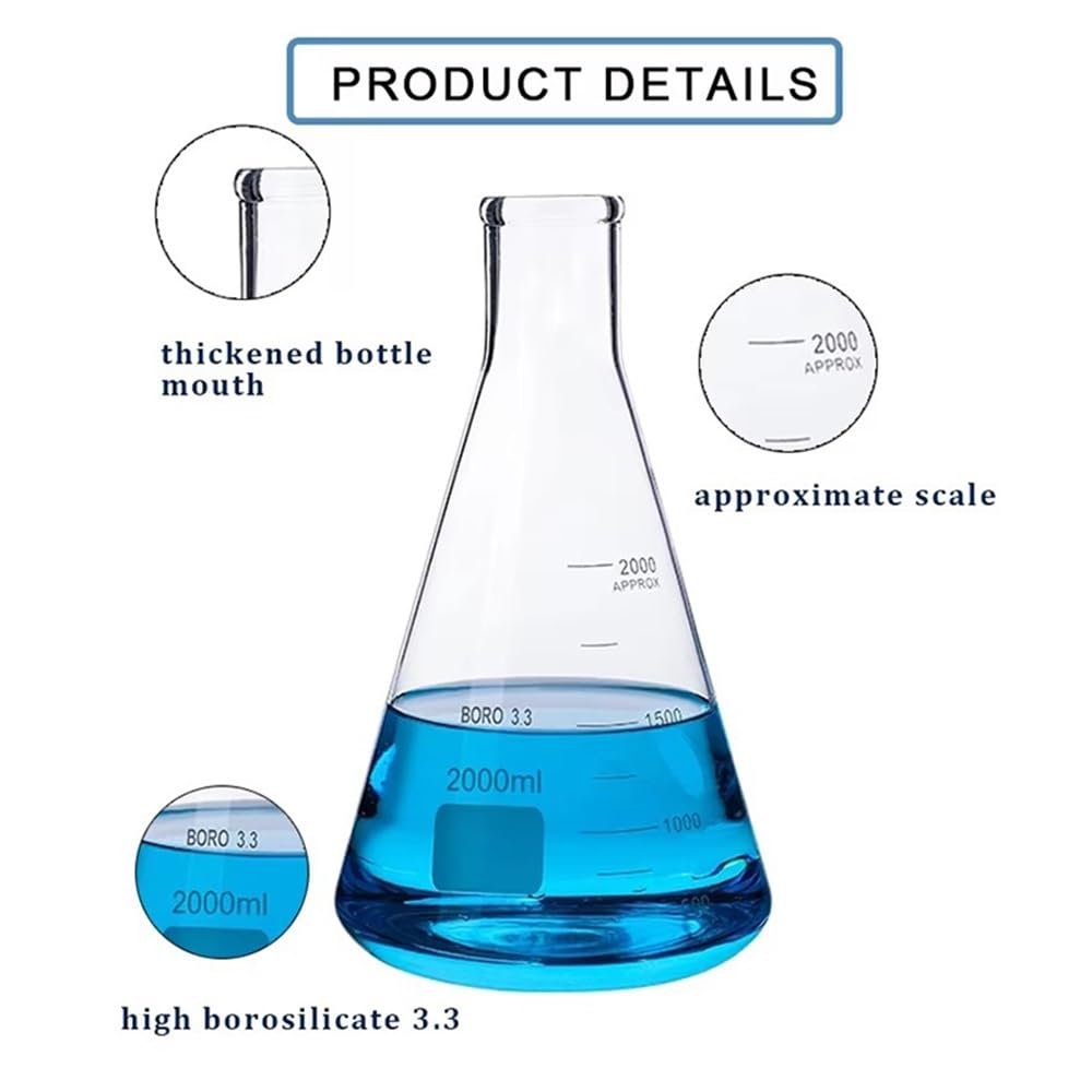 Matraz Erlenmeyer de cuello cónico de 10-5000 ml for uso experimental.(200ml)