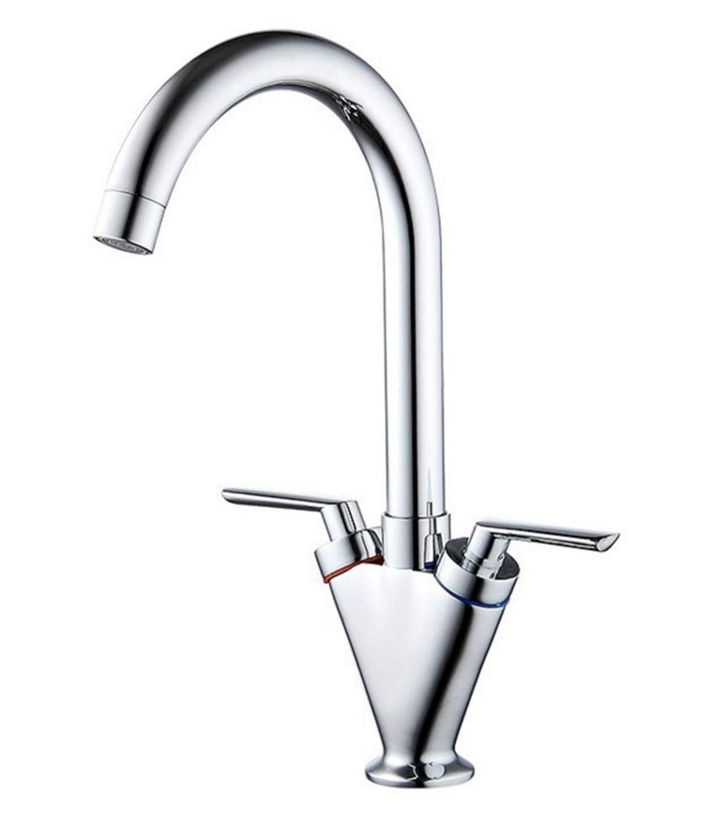 Mélangeur d'eau chaude et froide en cuivre rotatif chromé