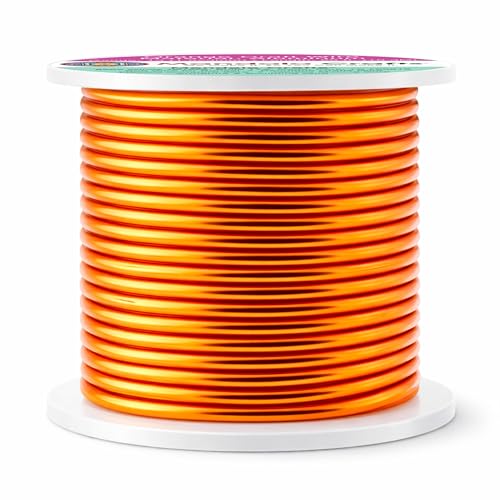 Image of Mandala Crafts 13 Gauge Orange Anodized Aluminum Craft Wire, 60 FT | Colored, Flexible, Bendable, for Bonsai, Armature, Sculpting, Wire Wrapping, Jewelry Making, Weather & Tarnish Resistant