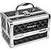 SHANY Chic Makeup Train Case Cosmetic Box Portable Makeup Case Cosmetics Beauty Organizer Jewelry storage with Locks, Multi trays Makeup Storage Box with Makeup Mirror - Black