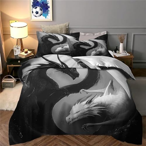 Housse de couette oiseau mythique parure de lit 3D en microfibre pour lit double 200x200cm