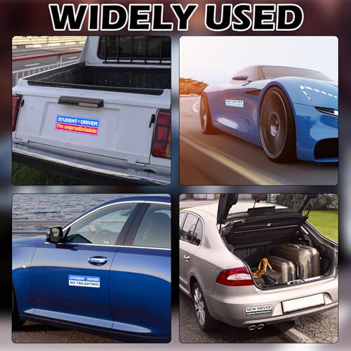 Image of 8Pcs Student Driver Magnetic Sticker, Removable Lovely Student Driver Sticker Magnet Supplies for Car, Keep Your Distance Safety Sign Suitable for Novice Drivers