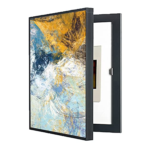 Hengqiyuan Cuadro Electrico Tapa contadores Caja Decorativos Modernos Caja Medidor Eléctrico Creativa Cubierta Simple Contadores Decoración Ocultar Pinturas,Black(a),60x80 cm