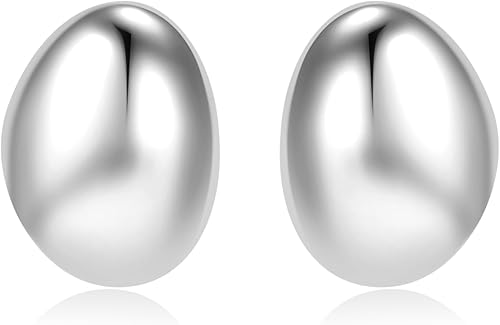 KELMALL Chunky Gold Hoop Statement Earrings for Women, Thick 18K Gold Plated Open Hoop Lightweight 925 Sterling Silver Post