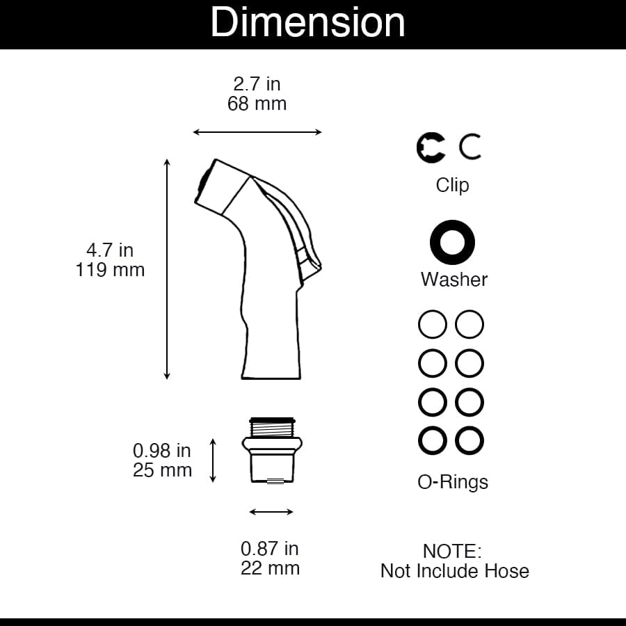 Miniatura 3 de Accesorio de rociado para fregadero de ajuste universal, cabezal de rociador lateral de cocina, cabezal de rociado extraíble, reemplazo de rociador