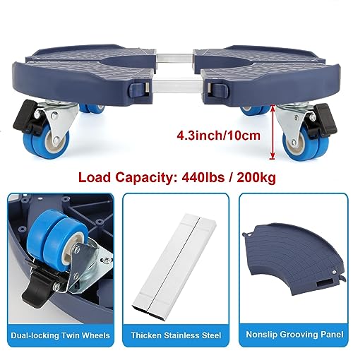 W B D WEIBIDA Plant Caddy with Wheels Heavy Duty 440lbs Capacity, Adjustable 15-21 Inch Rolling Plant Stand Indoor Outdoor - Image 4