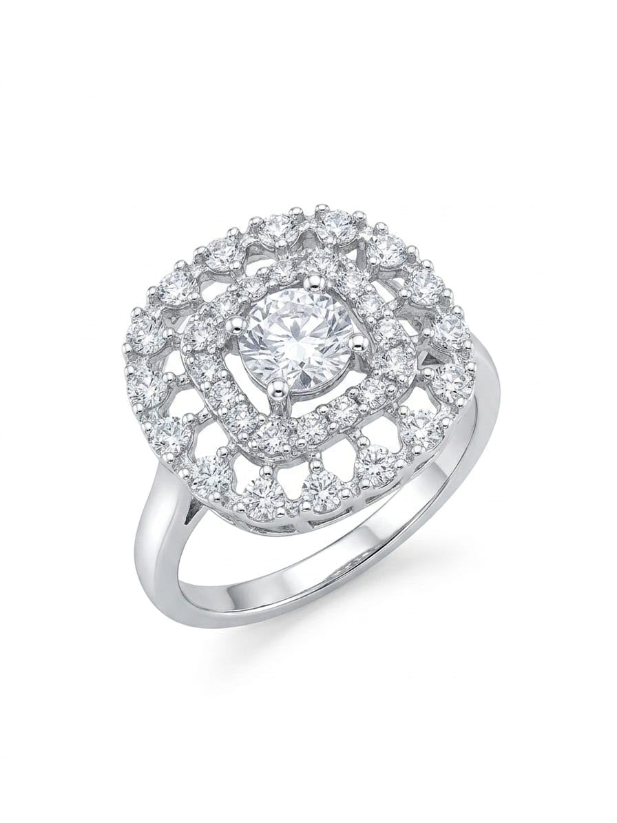 AD Premium Silver American Diamond Adjustable Ring for Women & Girls | Elegant Party, Wedding & Daily Wear Ring | Lightweight Stylish Fashion Jewelry-image-20