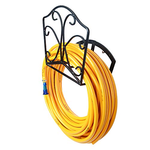 Image of Sharpex Hose Hanger & 10m 0.5 Inch Yellow PVC Hose Pipe for Garden, Car, Indoor /Outdoor Use - Wall Mount, Heavy-Duty Steel, Rust-Resistant
