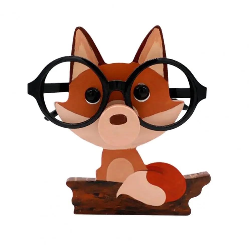 MKLHAVB Animal spectacle frame Beautiful Glasses Show Holder Wear Resistant Glasses Display Holder Cute Animal Shape Organization Glasses stand(Fox)