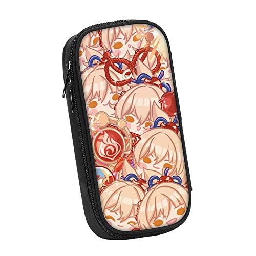 MJKQ9 Creative Genshin Moe Version von Fat Face Game Character Federmäppchen,Leinenmäppchen mit großem Fassungsvermögen,Federmäppchen mit verdicktem Reißverschluss,Federmäppchen für Schüler Cover