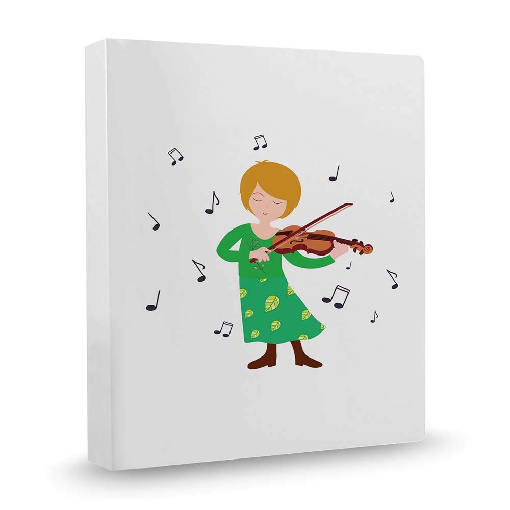 100YellowPlastic Music Waterproof File Folder with 2D Ring Binder (White)