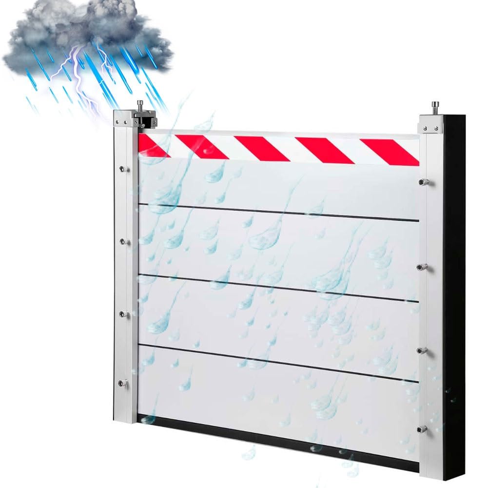Barrera Contra Inundaciones Barrera Antiinundaciones de Aleación de Aluminio Kit de Barrera Contra Inundaciones Reutilizable de Tamaño Personalizado Fácil Instalación YQISHI(425x60cm)