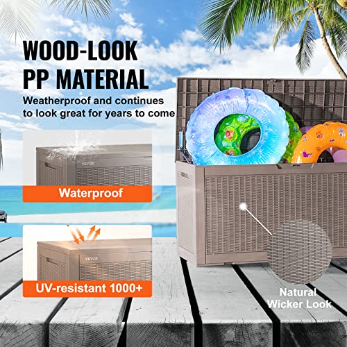 Vevor DECK BOX 100 GAL 2 Box, 100 Gallon Outdoor Storage Box, 48.0 Inch X 21.5 Inch X 24.5", Waterproof Pp Deckbox thumb #3