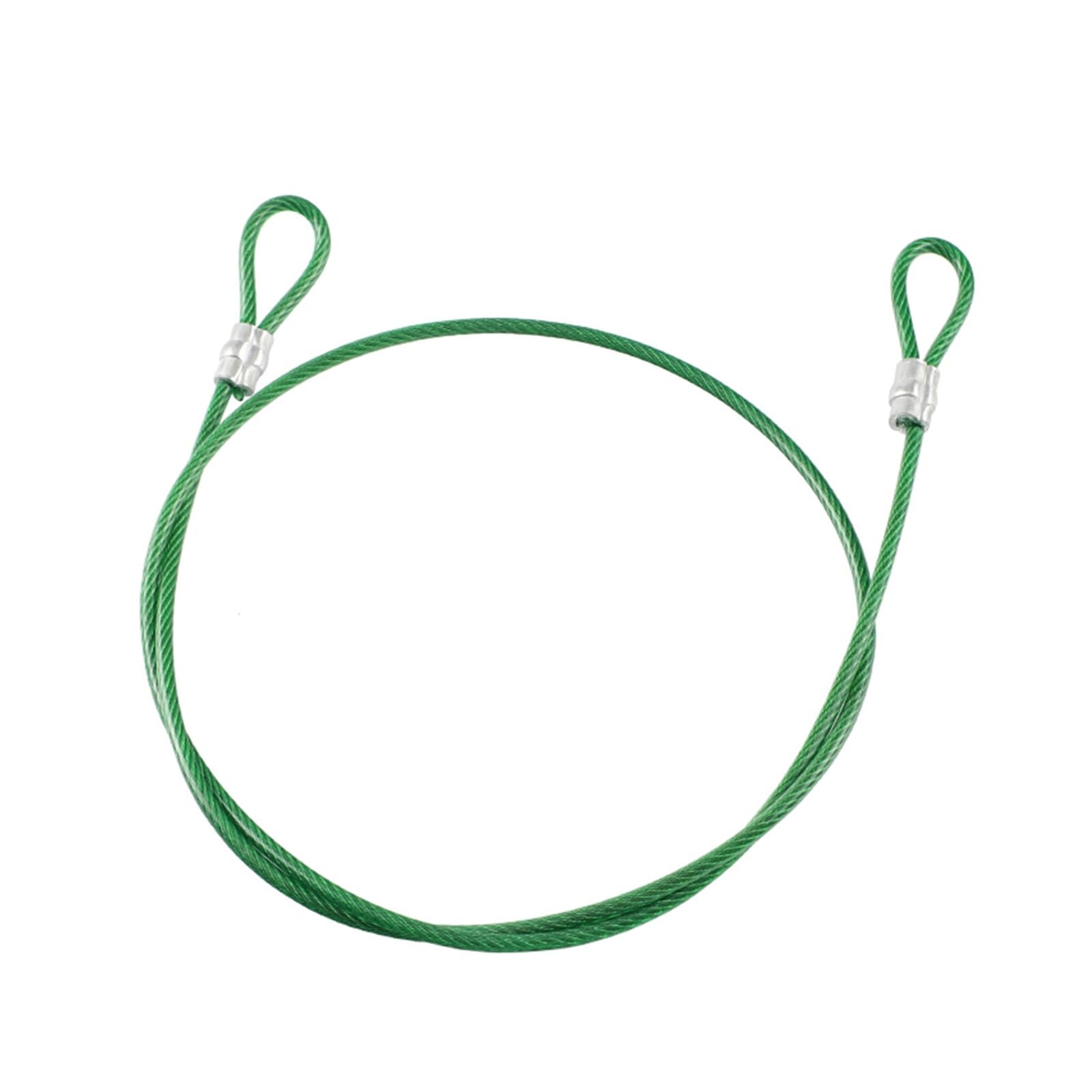Drahtseil 1,5/2/3/4/5/6 mm Edelstahl-Anschlagseil-Kabelhebebaugruppen mit befestigten Ösenschlaufen, die Wäscheleine beschichten Für String Light Suspension(Green,10M,5mm)