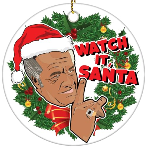 Funny Mafia Santa Ornament – Retro Wiseguy Christmas Decoration, Printed on Both Sides