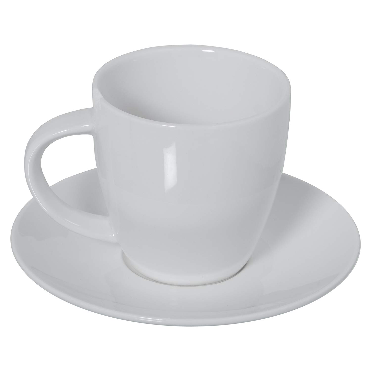 Set de 6 Tazas de té con Plato de Porcelana y con Caja de Regalo en Blanco Taza:180cc