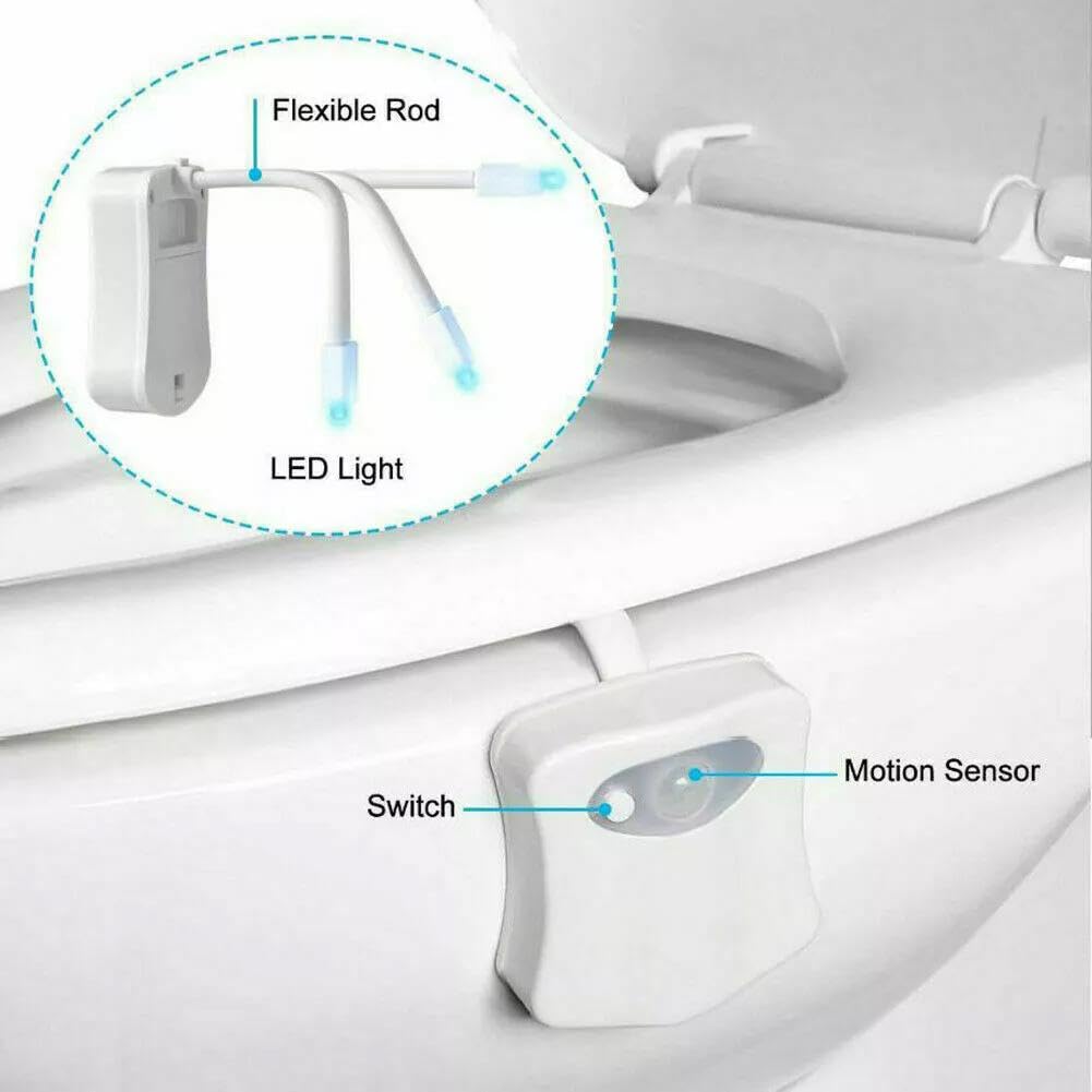 Toilet Light Motion Sensor Lights Inside Toilet Toilet Night Light Toilet Light Motion Sensor 8 Colors Changing LED — view 6