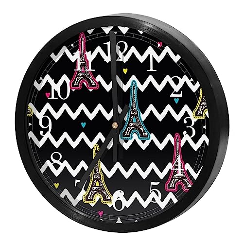 Horloge murale pour maison et cuisine au style Tour Eiffel zigzag moderne - 2
