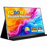 Yodoit Portable Monitor 15,6 Zoll FHD 1920x1080P Tragbares IPS Bildschirm Externer Laptop Screen Erweiterung | USB-C & HDMI | mit Schutzhülle & Lautsprecher | Mobiles Display für PC, Xbox, PS5, Switch