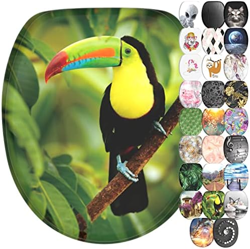 Soft Close Toilet Seat | Wide Choice of New Toilet Seats | Stable Hinges | Easy to Mount (Alien)
