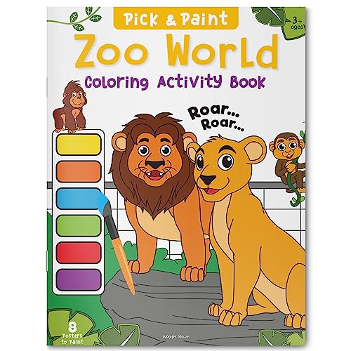 Image of Pick and Paint Coloring Activity Book For Kids: Zoo World