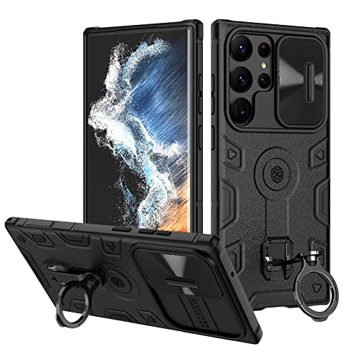 Nillkin Galaxy S23 Ultra �P�[�X �Ή� 6.8�C���` �J�o�[ �����Y�ی� �����O�L�b�N�X�^���h�P�[�X �����O��]�\ 2023�Ή� �ϏՌ��P�[�X�y PC & TPU�z Galaxy S23 Ultra 6.8�C���` ���p�X�}�z�P�[�X