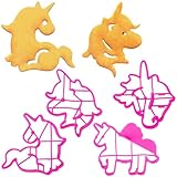 Pancake and Egg Molds- Unicorn 4 Pack, Reusable Silicone Pan Cake Nonstick Shaper Cooking Rings, FDA Food Grade, Dishwasher Safe, Fun Breakfast for Kids Adults, Accessory Tool, Stocking Stuffer Gift