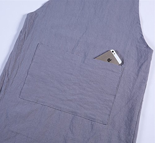 Kktech Chef Apron With Front Pockets, Japanese Style Apron, Unisex Bib Kitchen Apron, Soft Cotton Linen Apron, Perfect For Diy Project, Crafting, Cooking, Baking, Bbq (Strap H Style-, Orange) #TOP4