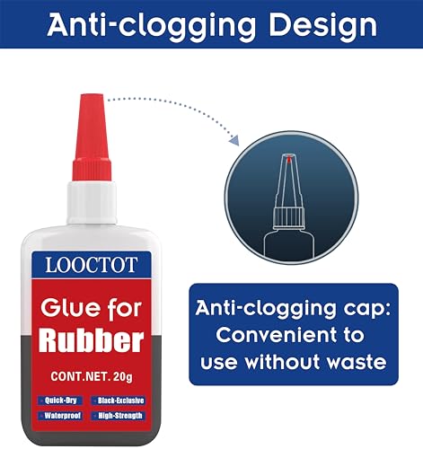 Black Rubber Glue,Super Instant Glue Bonding Between Rubbers,Rubber and Other Materials;Instant Cement for Tire,Tube, Edge,etc(20g)