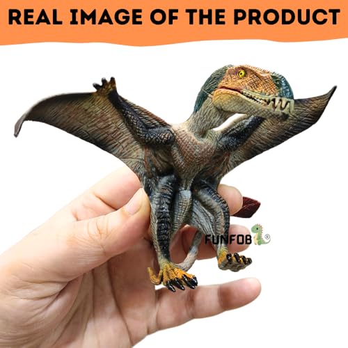 Image of FUNFOB Dinosaur Toy Figure Width-16cm Pterodactyl Dinosaur Toys for Kids & Adults PVC Multicolour | Flying Dino