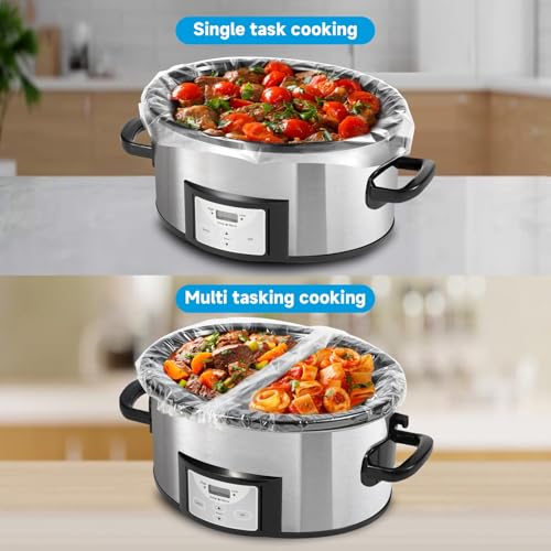 JVVFUU Schongarer-Einlagen, 3–8 Viertel, Kochbeutel, große Größe, 33 x 53,3 cm, Schongarer-Beutel, Einweg, oval, groß für Schmortopf, 20 Einlagen